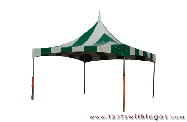 20 x 20 High Peak Tent - Green & White